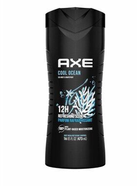 AXE Cool Ocean Men's Body Wash With Essential Oils 12H Refreshing Scent Body ...